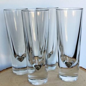 Vintage 80s Carlo Moretti Blown Bullet Highball Glasses Set of 4